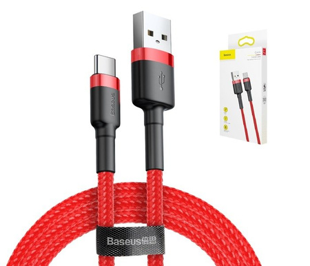 Baseus Cafule kabel USB-C TYP-C 3A QC 3.0  wzmocniony 1m czerwony